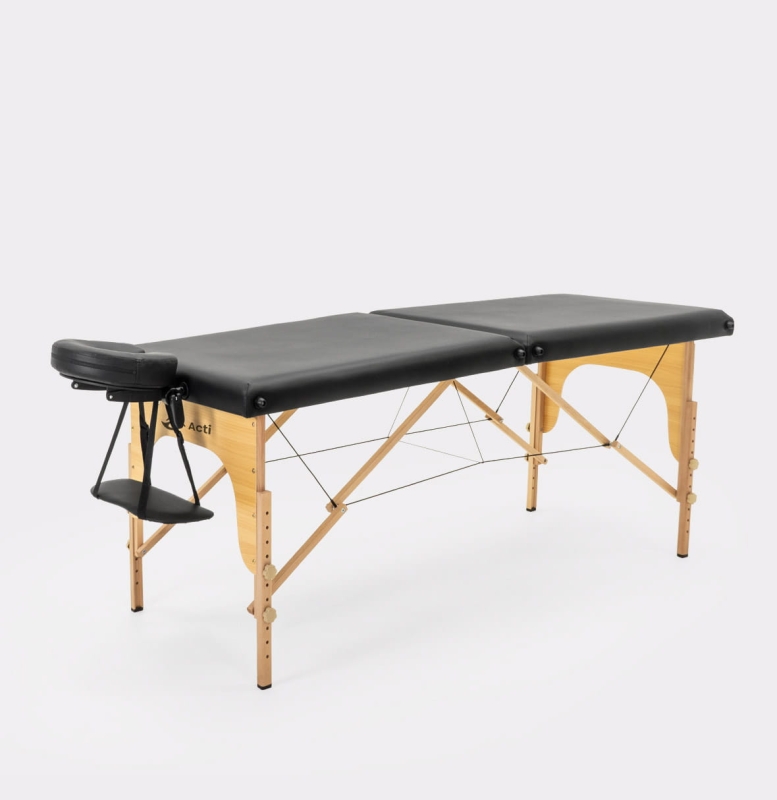 Łóżko kosmetyczne Acti COMPACT 65cm drewniane czarne - widok główny