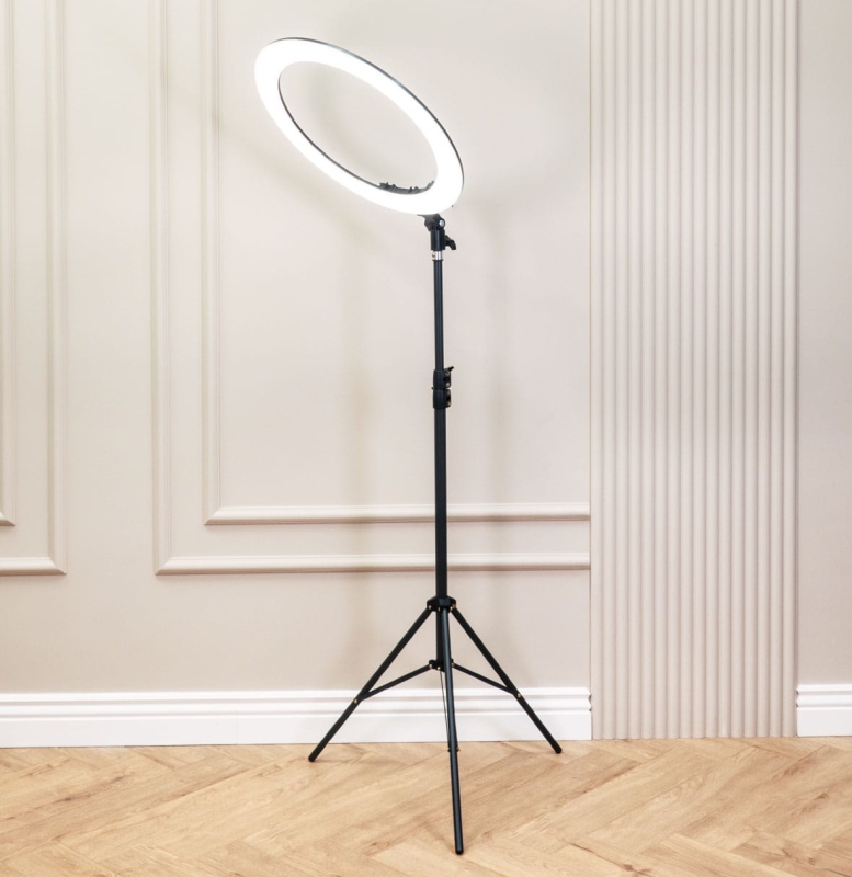 Lampa kosmetyczna LUNA RING 2.0 CZARNA 50cm na statywie z pilotem