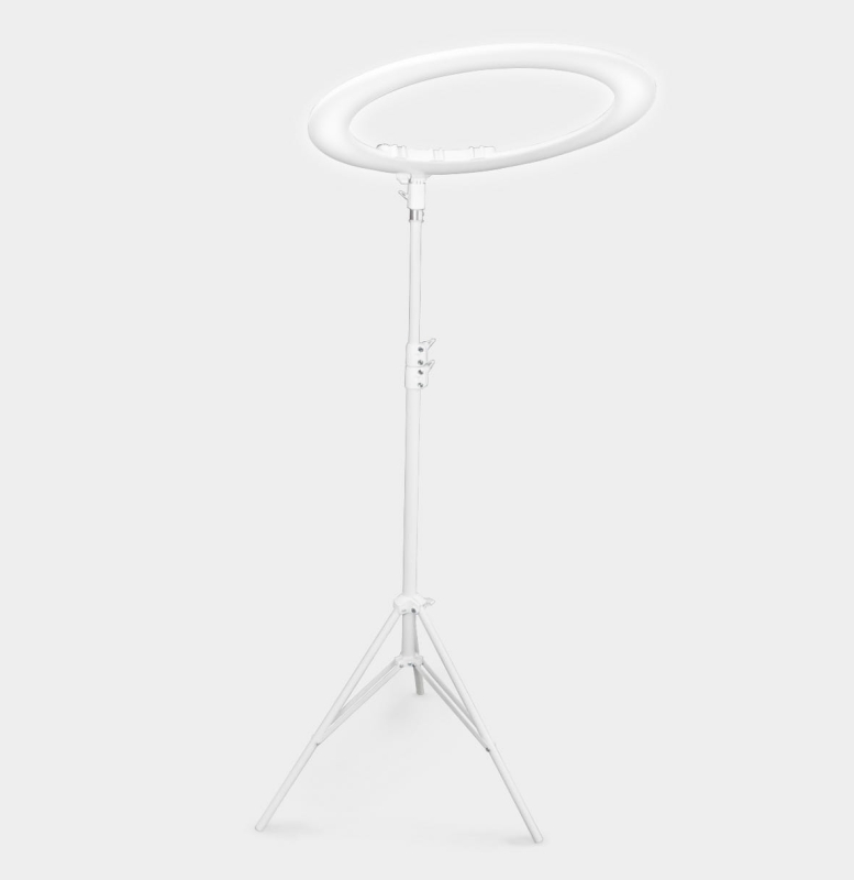 Regulowany statyw lampy LUNA RING 2.0 pokazujący zakres wysokości 100-190cm