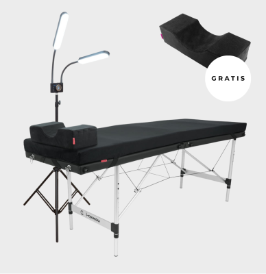 Zestaw mobilny Klaudii Grzyb - łóżko SLIM + lampa Duo Studio + płaski materac kosmetyczny 