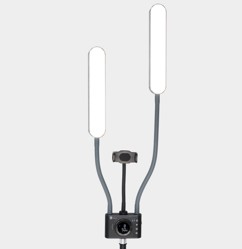 Lampa kosmetyczna Duo Star Lash PRO czarna z dwoma panelami LED na gietkich ramionach