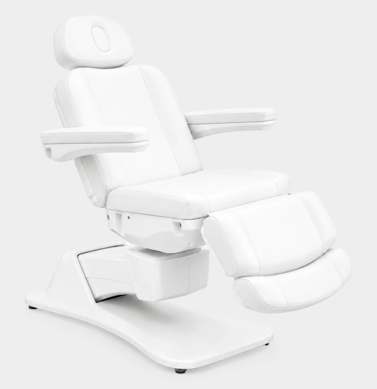 Elektryczny fotel kosmetyczny z pilotem do pedicure i przedłużania rzęs - biały