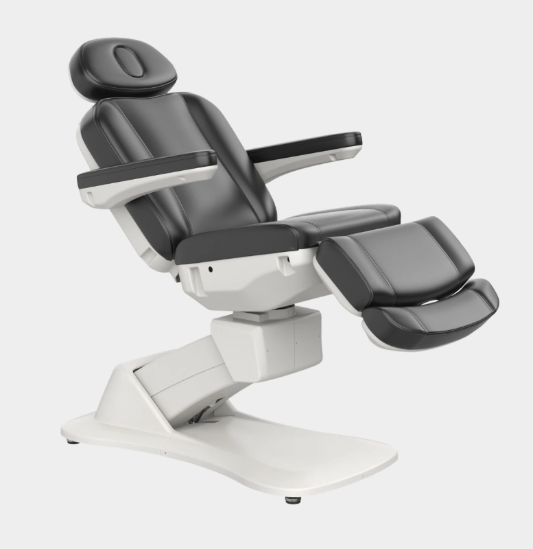 Elektryczny fotel kosmetyczny z pilotem do pedicure i przedłużania rzęs - czarny