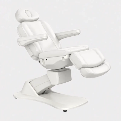 Elektryczny fotel kosmetyczny z pilotem do pedicure i przedłużania rzęs - biały