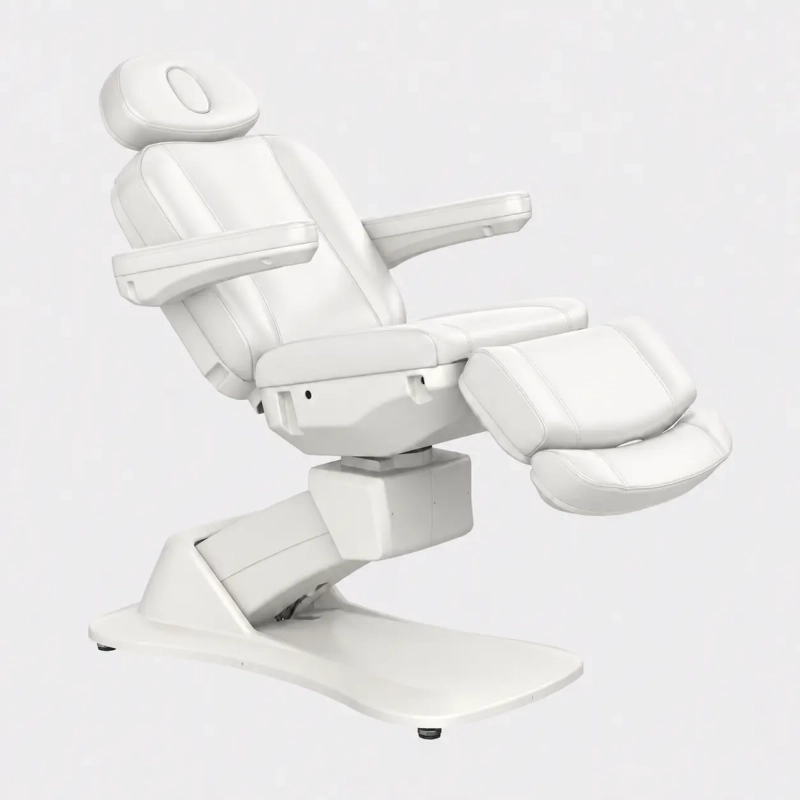 Elektryczny fotel kosmetyczny z pilotem do pedicure i przedłużania rzęs - biały