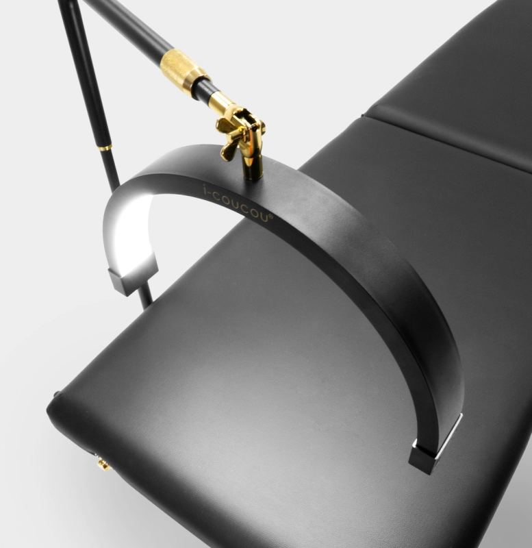 ZESTAW Łóżko kosmetyczne Space Gold + lampa POL Moon XS GOLD