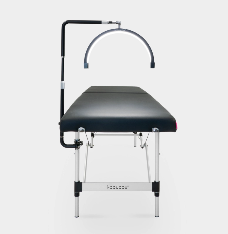 ZESTAW Łóżko kosmetyczne Space + lampa POL Moon XS SILVER