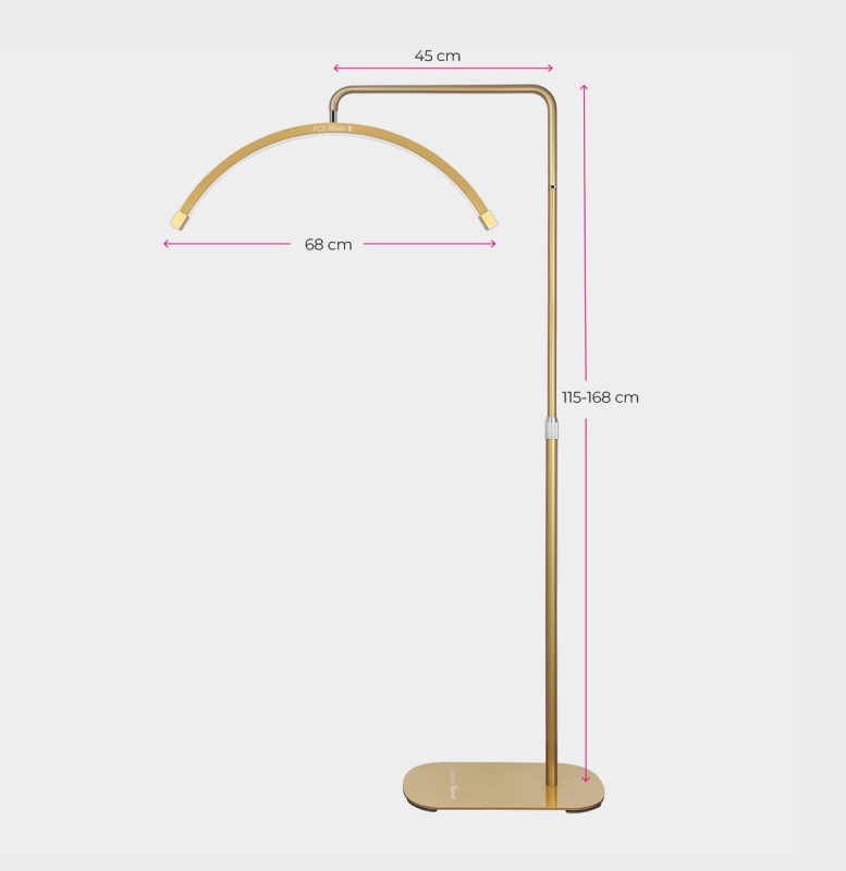 Lampa POL Moon II GOLD podczas pracy z klientką na fotelu kosmetycznym