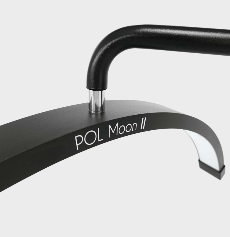 Lampa kosmetyczna POL Moon II widok z boku z regulacją wysokości