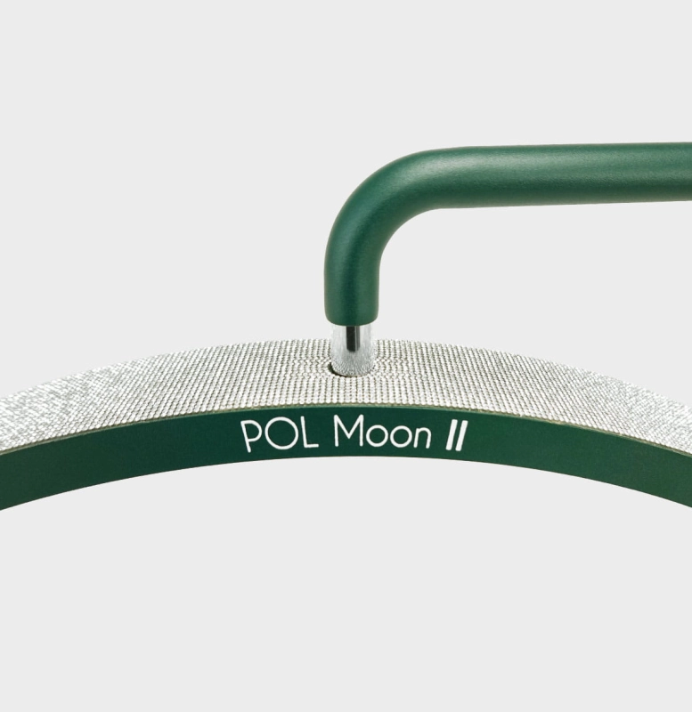 Lampa kosmetyczna POL Moon II zielona - widok z tyłu z regulacją wysokości